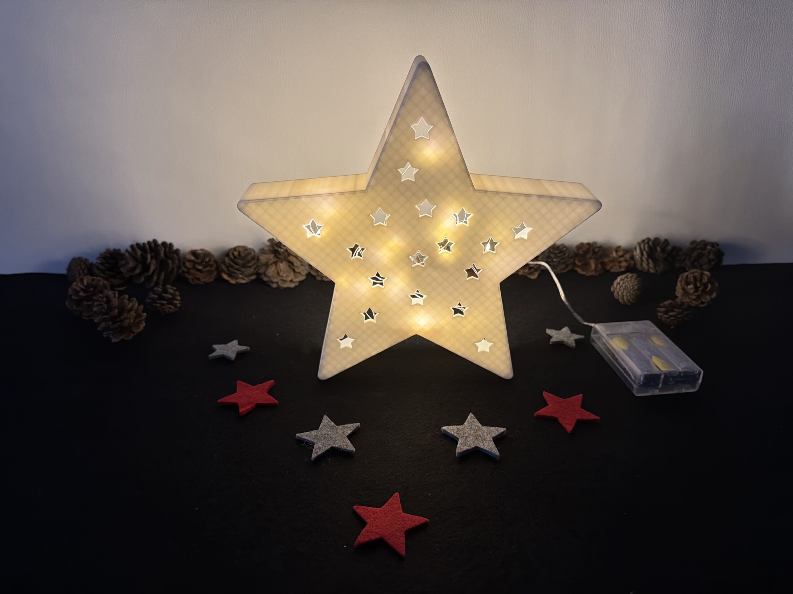 moderne Weihnachtssterne - vers. Ausführungen ohne / mit Beleuchtung