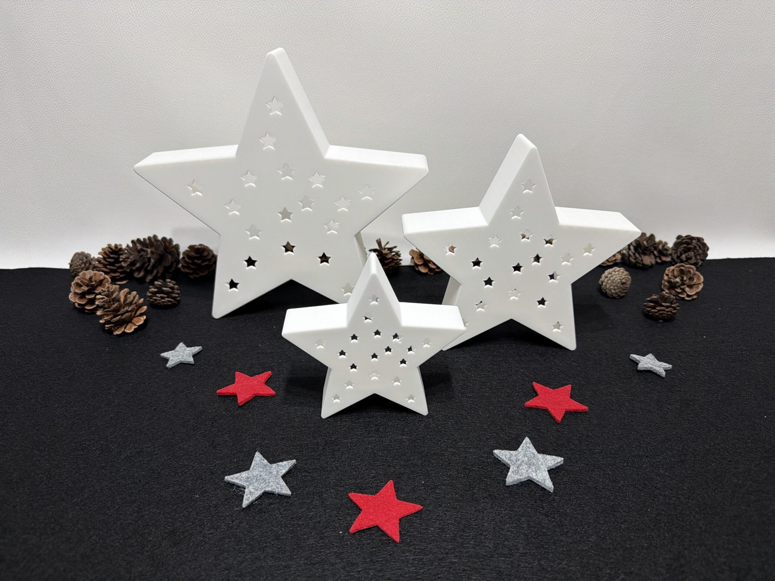 moderne Weihnachtssterne - vers. Ausführungen ohne / mit Beleuchtung – Bild 8