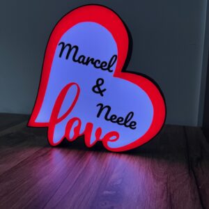 Personalisierte LED-Herzlampe „Love“