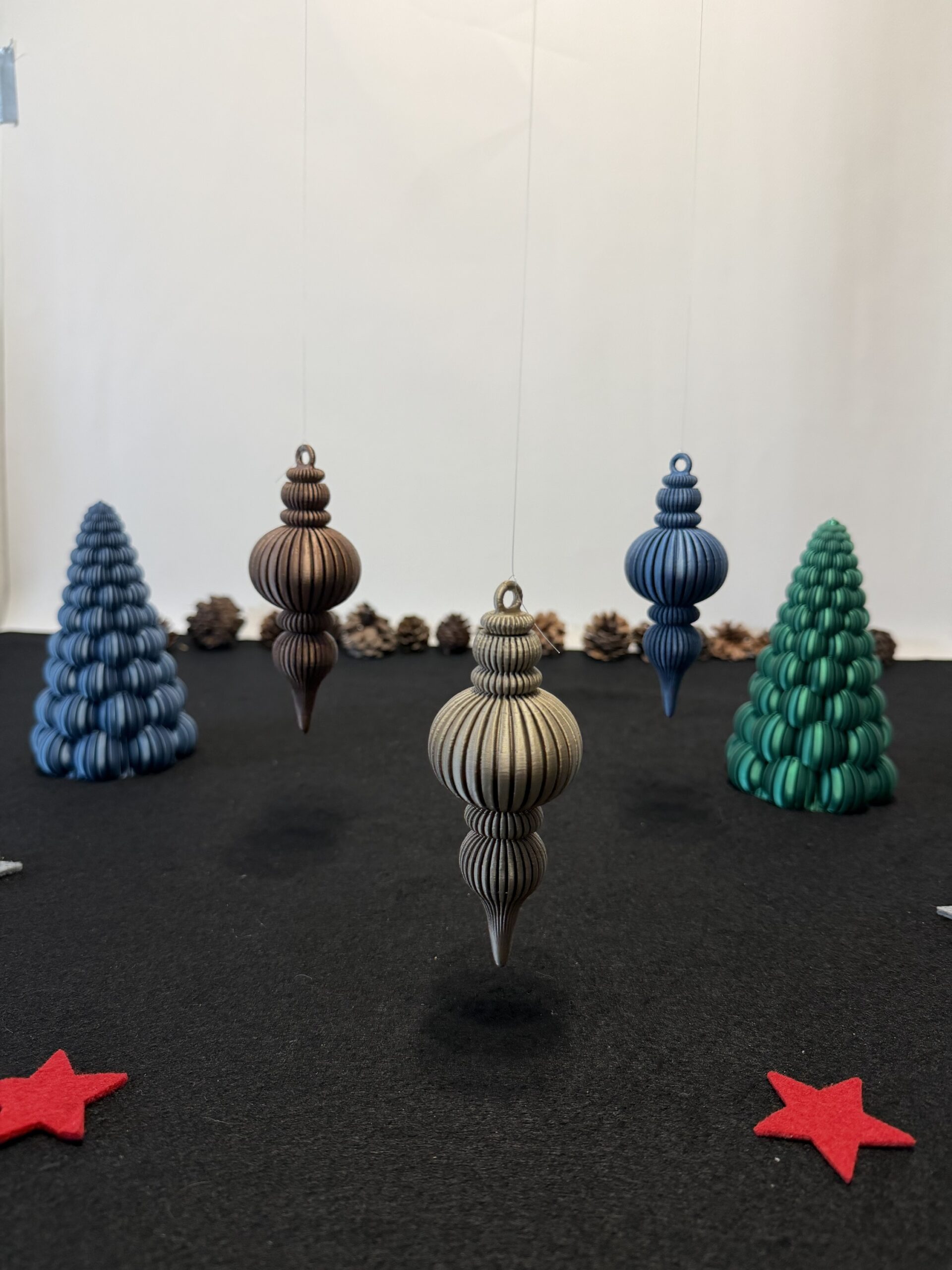 elegante Weihnachtsbaum Anhänger in 5 edlen Farben